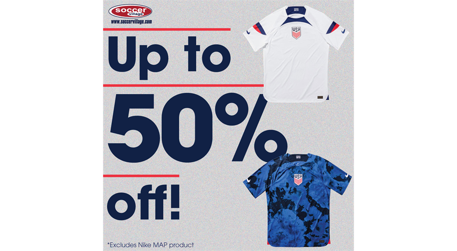Now up to 50% off USA at Soccer Village!